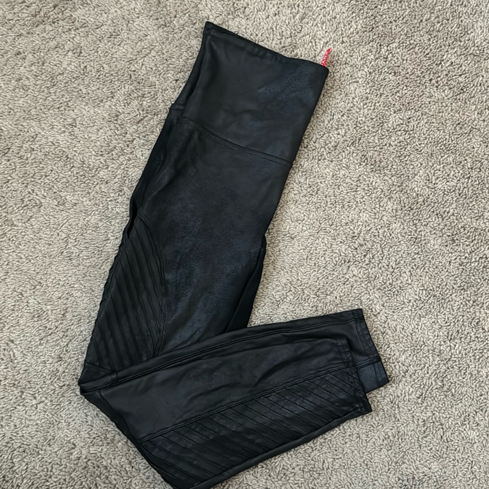 Spanx Faux Leather Moto Leggings